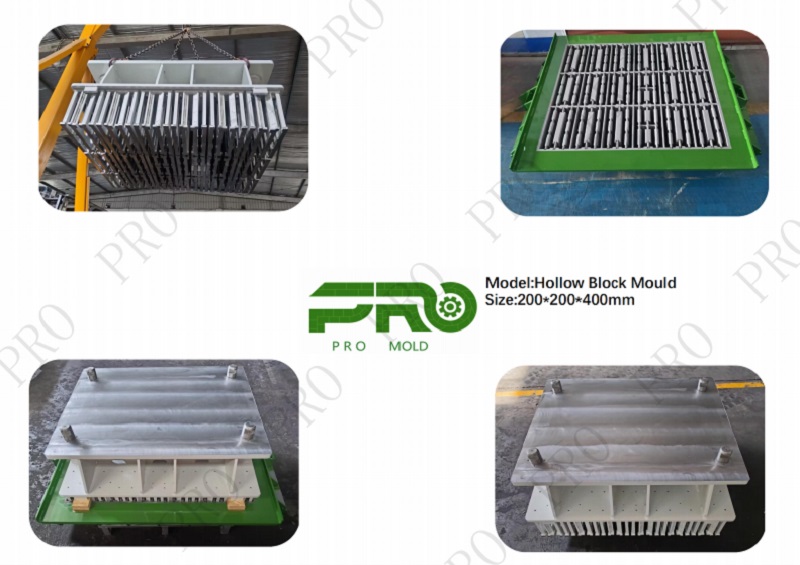 PRO MOLD จัดส่งแม่พิมพ์บล็อกกลวงระดับไฮเอนด์ไปยังซาอุดิอาระเบียสำหรับเครื่องทำอิฐ POYATOS สำเร็จแล้ว